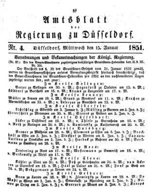 Amtsblatt für den Regierungsbezirk Düsseldorf Mittwoch 15. Januar 1851