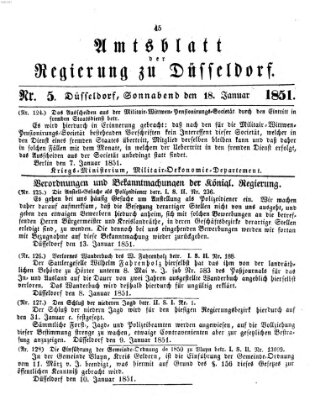 Amtsblatt für den Regierungsbezirk Düsseldorf Samstag 18. Januar 1851