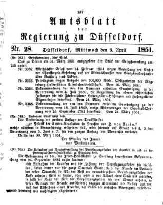 Amtsblatt für den Regierungsbezirk Düsseldorf Mittwoch 9. April 1851