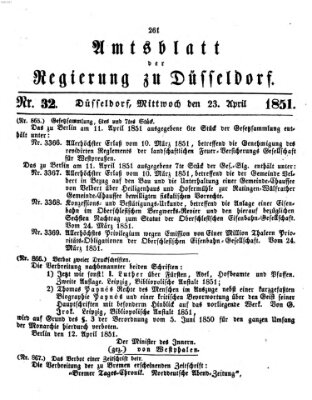 Amtsblatt für den Regierungsbezirk Düsseldorf Mittwoch 23. April 1851