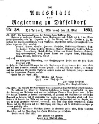 Amtsblatt für den Regierungsbezirk Düsseldorf Mittwoch 14. Mai 1851