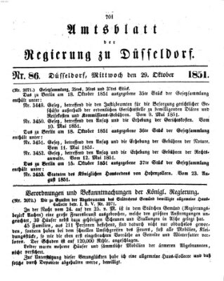 Amtsblatt für den Regierungsbezirk Düsseldorf Mittwoch 29. Oktober 1851