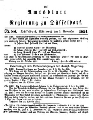 Amtsblatt für den Regierungsbezirk Düsseldorf Mittwoch 5. November 1851