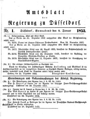 Amtsblatt für den Regierungsbezirk Düsseldorf Samstag 8. Januar 1853