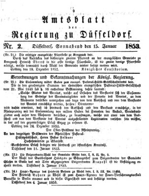 Amtsblatt für den Regierungsbezirk Düsseldorf Samstag 15. Januar 1853