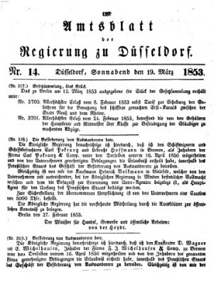 Amtsblatt für den Regierungsbezirk Düsseldorf Samstag 19. März 1853