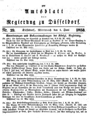 Amtsblatt für den Regierungsbezirk Düsseldorf Mittwoch 1. Juni 1853