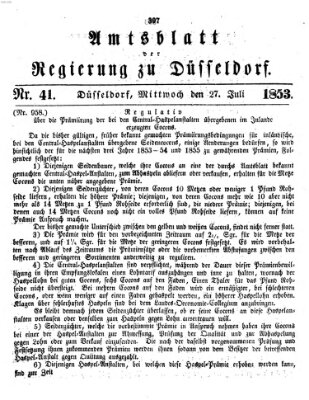 Amtsblatt für den Regierungsbezirk Düsseldorf Mittwoch 27. Juli 1853