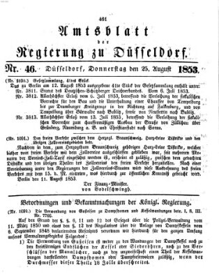 Amtsblatt für den Regierungsbezirk Düsseldorf Donnerstag 25. August 1853