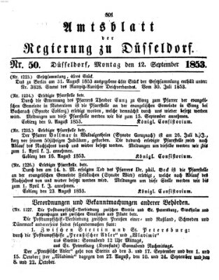 Amtsblatt für den Regierungsbezirk Düsseldorf Montag 12. September 1853