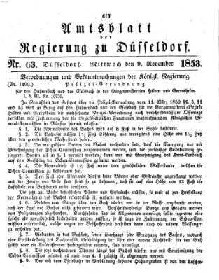 Amtsblatt für den Regierungsbezirk Düsseldorf Mittwoch 9. November 1853