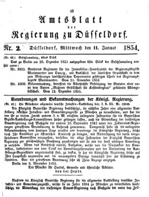 Amtsblatt für den Regierungsbezirk Düsseldorf Mittwoch 11. Januar 1854