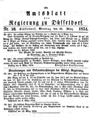 Amtsblatt für den Regierungsbezirk Düsseldorf Montag 20. März 1854