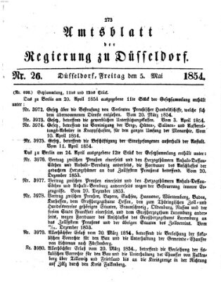 Amtsblatt für den Regierungsbezirk Düsseldorf Freitag 5. Mai 1854