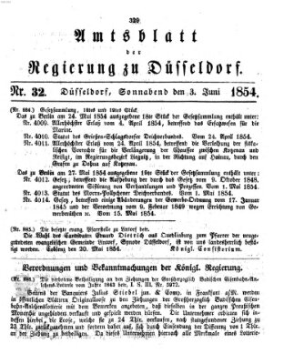 Amtsblatt für den Regierungsbezirk Düsseldorf Samstag 3. Juni 1854