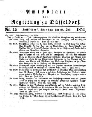 Amtsblatt für den Regierungsbezirk Düsseldorf Dienstag 25. Juli 1854