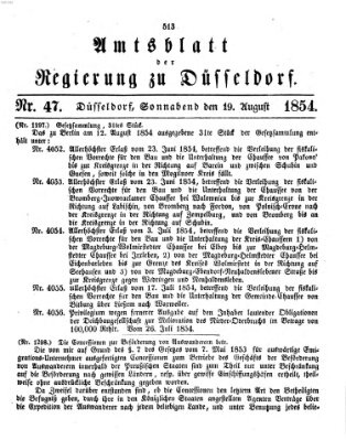 Amtsblatt für den Regierungsbezirk Düsseldorf Samstag 19. August 1854