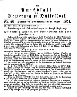 Amtsblatt für den Regierungsbezirk Düsseldorf Donnerstag 24. August 1854