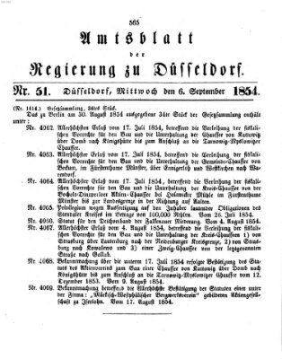 Amtsblatt für den Regierungsbezirk Düsseldorf Mittwoch 6. September 1854