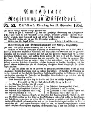 Amtsblatt für den Regierungsbezirk Düsseldorf Dienstag 12. September 1854