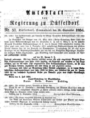 Amtsblatt für den Regierungsbezirk Düsseldorf Samstag 30. September 1854