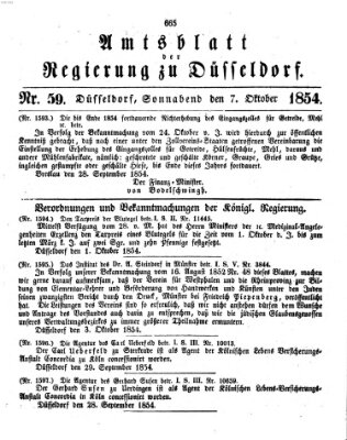 Amtsblatt für den Regierungsbezirk Düsseldorf Samstag 7. Oktober 1854