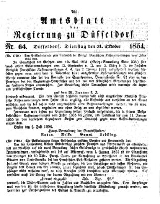 Amtsblatt für den Regierungsbezirk Düsseldorf Dienstag 31. Oktober 1854