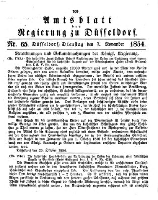 Amtsblatt für den Regierungsbezirk Düsseldorf Dienstag 7. November 1854