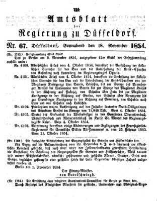 Amtsblatt für den Regierungsbezirk Düsseldorf Samstag 18. November 1854