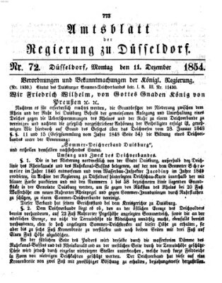 Amtsblatt für den Regierungsbezirk Düsseldorf Montag 11. Dezember 1854