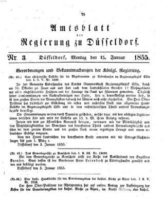 Amtsblatt für den Regierungsbezirk Düsseldorf Montag 15. Januar 1855