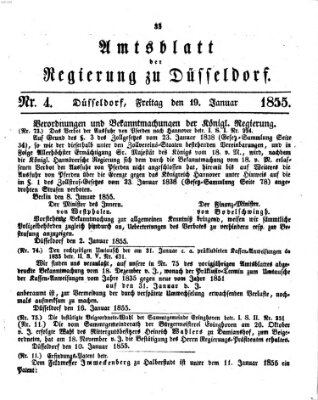 Amtsblatt für den Regierungsbezirk Düsseldorf Freitag 19. Januar 1855