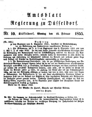 Amtsblatt für den Regierungsbezirk Düsseldorf Montag 12. Februar 1855