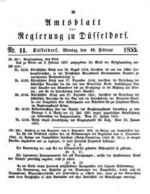 Amtsblatt für den Regierungsbezirk Düsseldorf Montag 19. Februar 1855