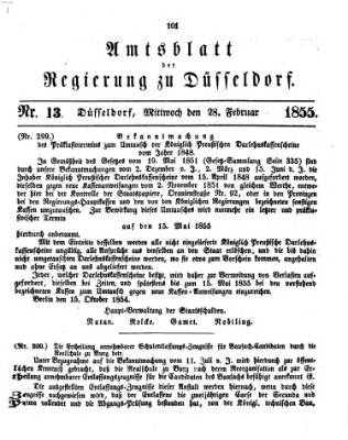 Amtsblatt für den Regierungsbezirk Düsseldorf Mittwoch 28. Februar 1855