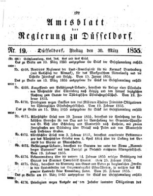 Amtsblatt für den Regierungsbezirk Düsseldorf Freitag 30. März 1855