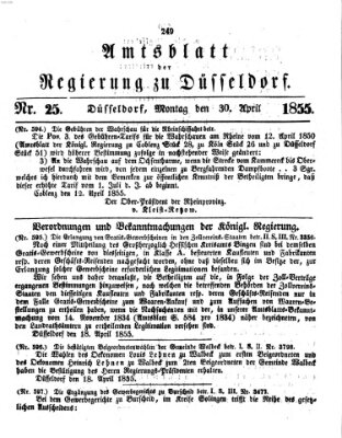 Amtsblatt für den Regierungsbezirk Düsseldorf Montag 30. April 1855