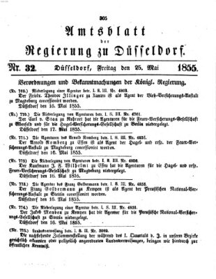 Amtsblatt für den Regierungsbezirk Düsseldorf Freitag 25. Mai 1855