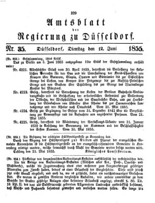 Amtsblatt für den Regierungsbezirk Düsseldorf Dienstag 12. Juni 1855