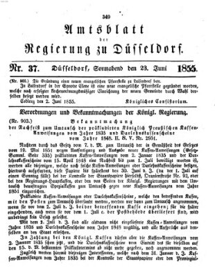 Amtsblatt für den Regierungsbezirk Düsseldorf Samstag 23. Juni 1855