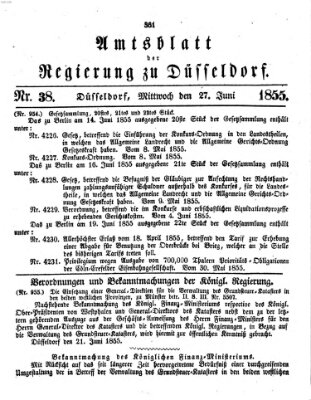 Amtsblatt für den Regierungsbezirk Düsseldorf Mittwoch 27. Juni 1855