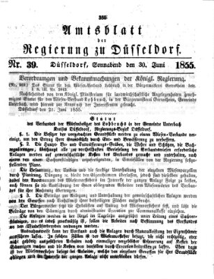 Amtsblatt für den Regierungsbezirk Düsseldorf Samstag 30. Juni 1855