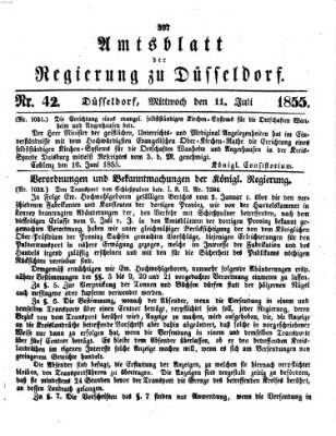 Amtsblatt für den Regierungsbezirk Düsseldorf Mittwoch 11. Juli 1855