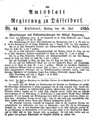 Amtsblatt für den Regierungsbezirk Düsseldorf Freitag 20. Juli 1855