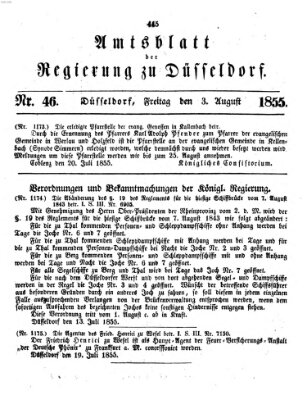 Amtsblatt für den Regierungsbezirk Düsseldorf Freitag 3. August 1855