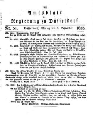 Amtsblatt für den Regierungsbezirk Düsseldorf Montag 3. September 1855