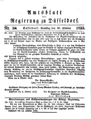 Amtsblatt für den Regierungsbezirk Düsseldorf Samstag 20. Oktober 1855