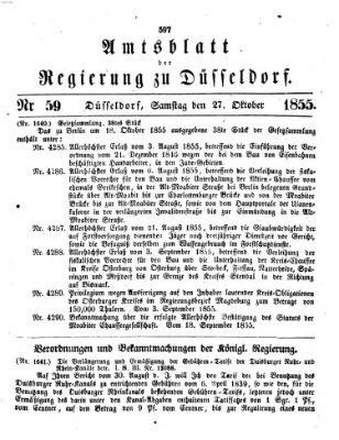 Amtsblatt für den Regierungsbezirk Düsseldorf Samstag 27. Oktober 1855