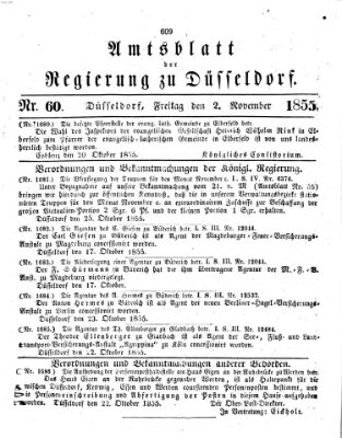 Amtsblatt für den Regierungsbezirk Düsseldorf Freitag 2. November 1855