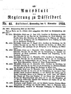 Amtsblatt für den Regierungsbezirk Düsseldorf Donnerstag 8. November 1855